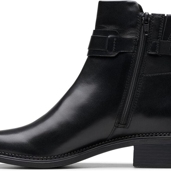 Clarks Black Leather Ankle Boot Size 9.5 W - Picture 3 of 3